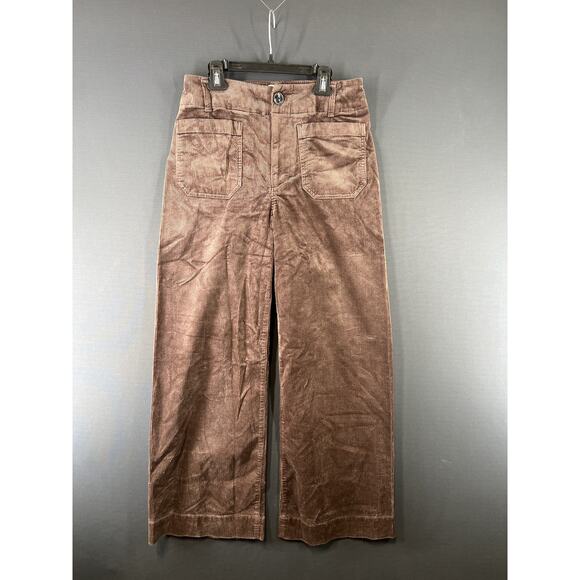 Anthropologie Maeve Colette Size 27 Petite Full Length Corduroy Pants Brown